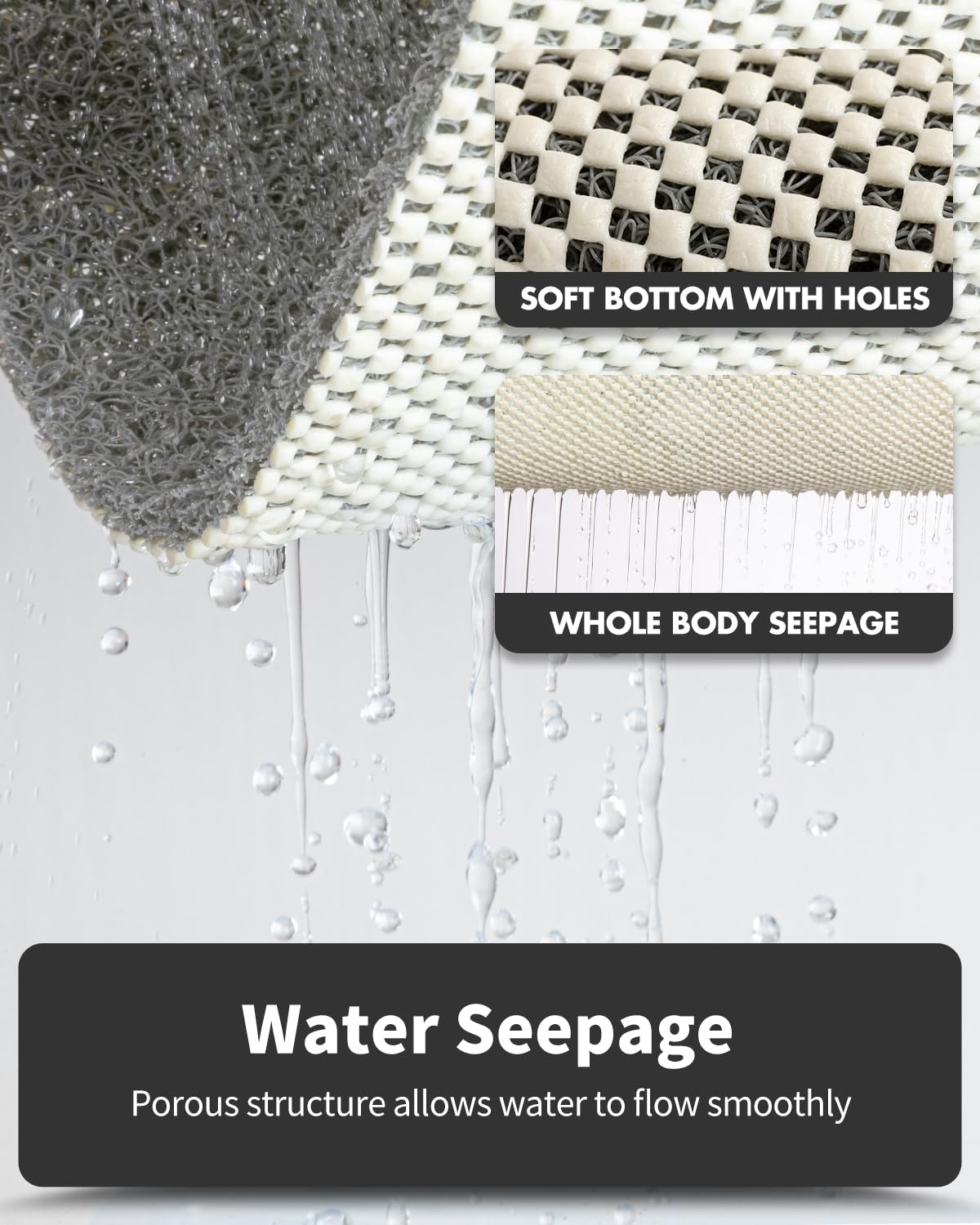 MontVoo drainage holes promote fast drying and water flow.