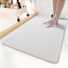 MontVoo non-slip bathtub mat with loofah-surface for comfortable showers and safer footing.