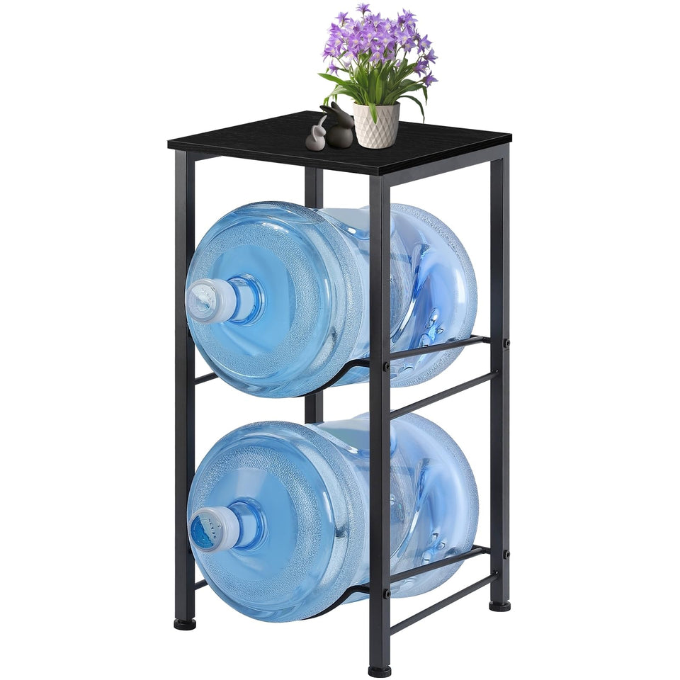 MOOACE 5 gallon water jug rack front view with two-tier storage for organized spaces