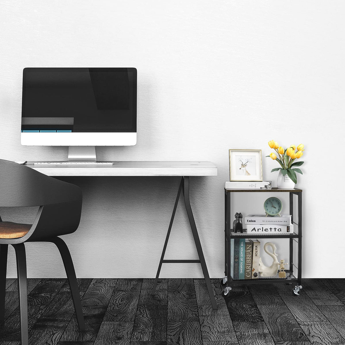 MOOACE End table doubles as a coffee bar for living room.