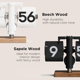 mooas classic flip clock side view highlighting compact desk-friendly profile
