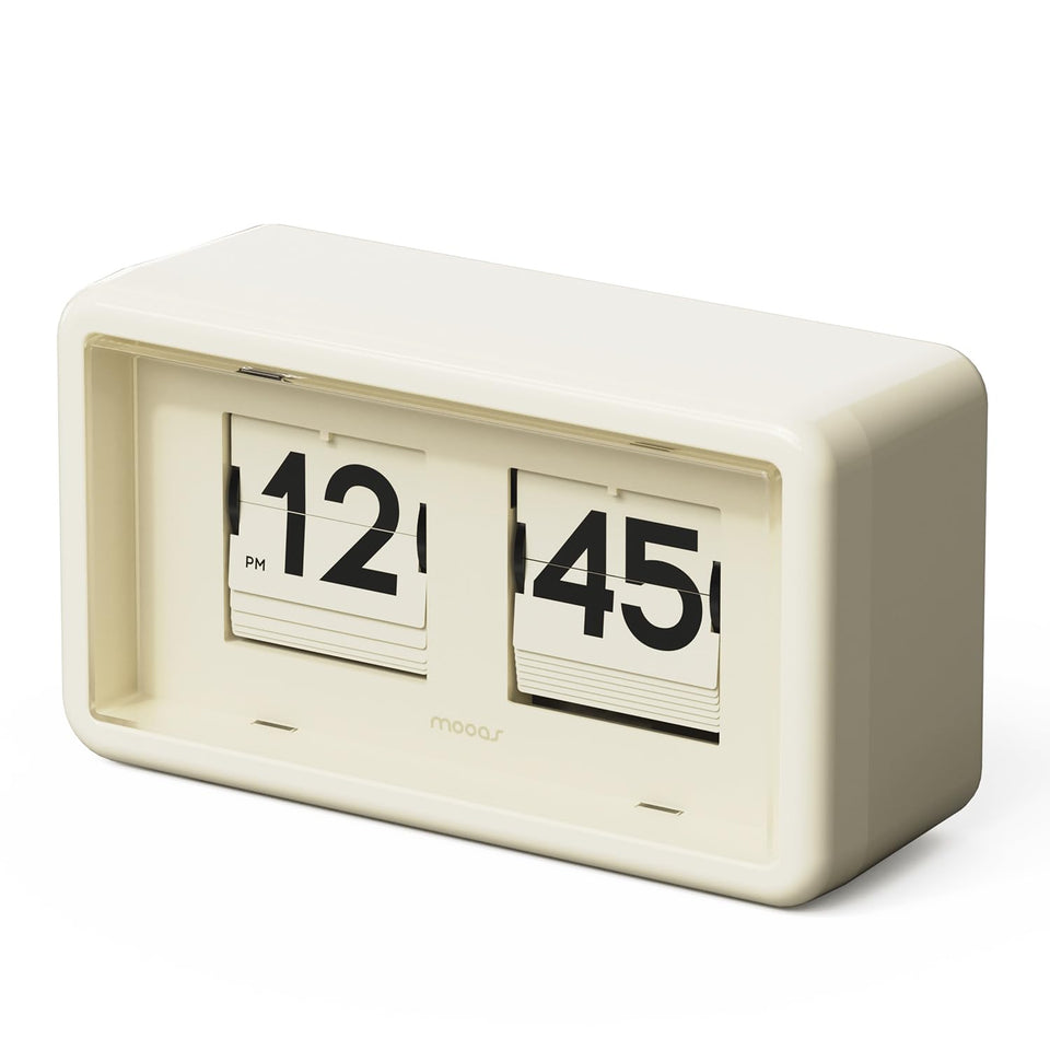 mooas Newtro Flip Clock front view with large numerals for easy reading