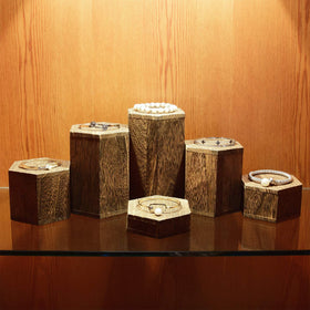 MOOCA risers separate accessory categories with distinct height levels.