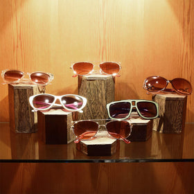 MOOCA wooden risers packaged for easy setup and transport.