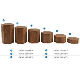 MOOCA hexagon risers viewed from the side reveal varied heights.