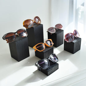 MOOCA display risers organize rings and earrings neatly.