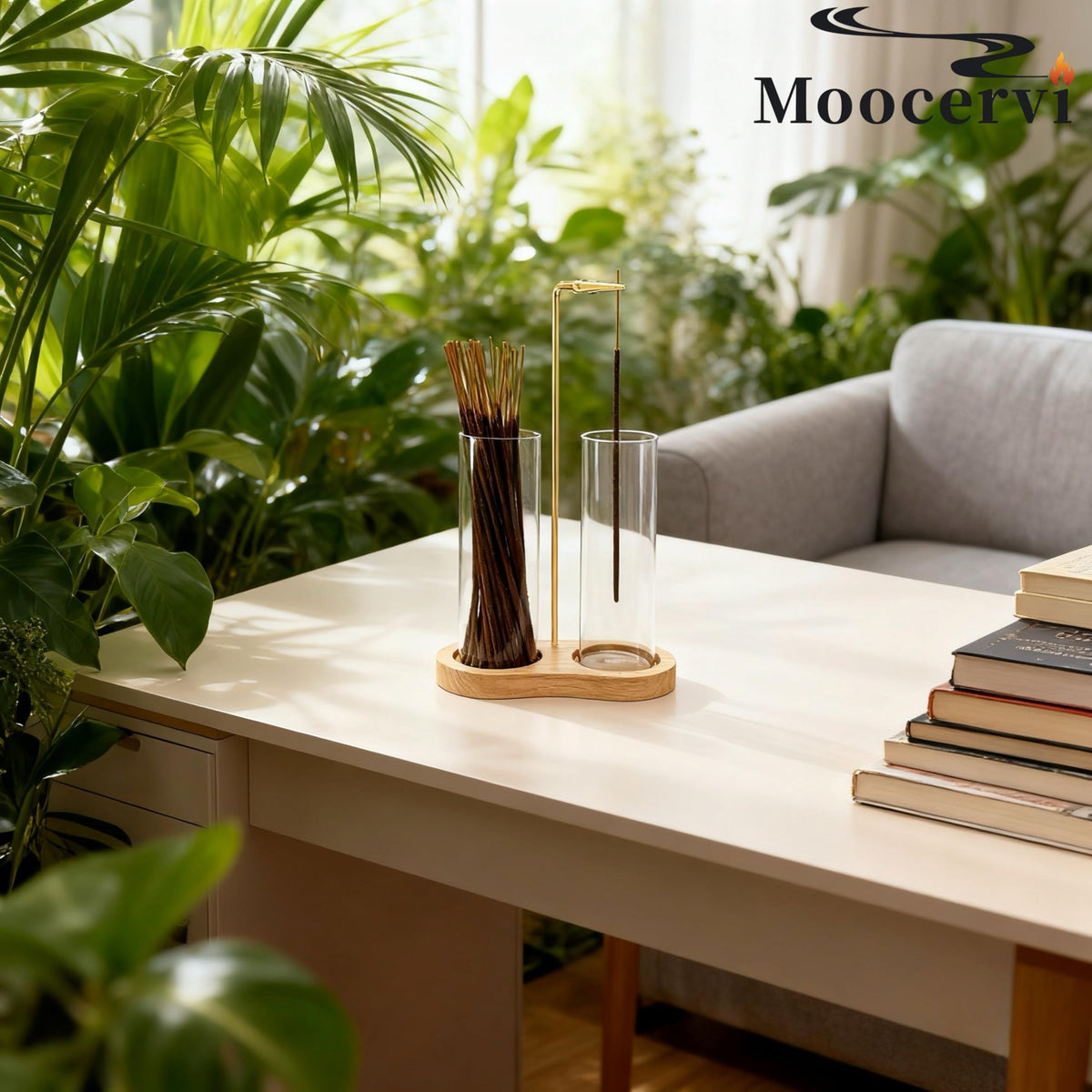 Moocervi versatile holder for indoor and outdoor spaces.