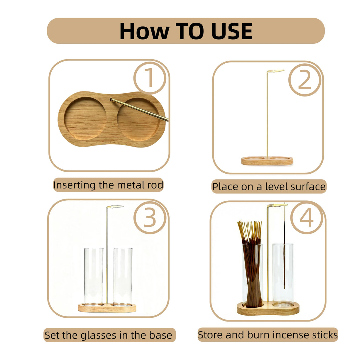 Moocervi metal clip clamps incense sticks securely during burning.