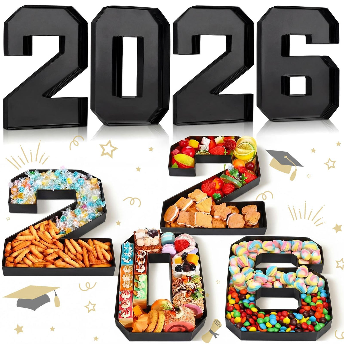 Mooliwe 2026 fillable numbers 4-pack front view for an elegant charcuterie display.