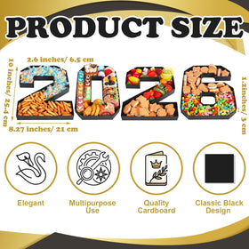 Mooliwe 2026 fillable numbers closeup highlighting sturdy black cardboard for eye-catching edible displays.