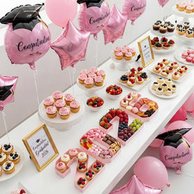 Mooliwe graduation party decor adds festive ambiance and easy coordination.
