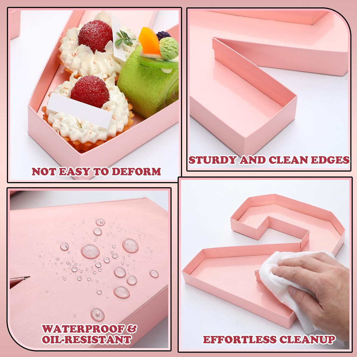 Mooliwe pink display highlights treats like candies and strawberries.