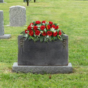 MOOMASS all-weather gravesite flowers stay vivid in sun and rain