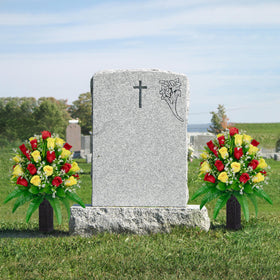MOOMASS artificial cemetery flowers endure sun and rain without fading