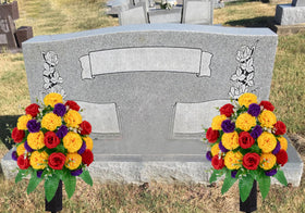 MOOMASS included vase and spike for stable, upright grave display.