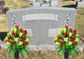 MOOMASS weather-resistant bouquet includes vase and nail for sturdy outdoor display