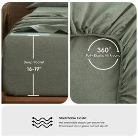 MooMee bed scene displays inviting, breathable bedding ambiance.