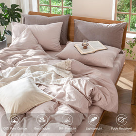 MooMee duvet cover hidden zipper close-up for easy on/off.