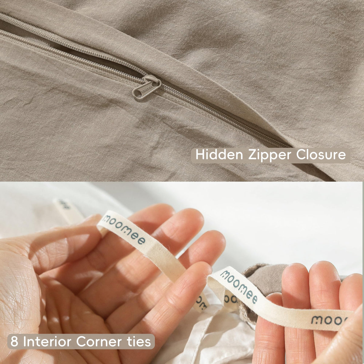 MooMee easy-care washing and low tumble dry for simple maintenance.