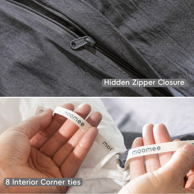 Pillowcases with envelope closures from MooMee offer a neat finish.