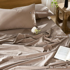 MooMee brown pillowcases with envelope closure for secure sleep.