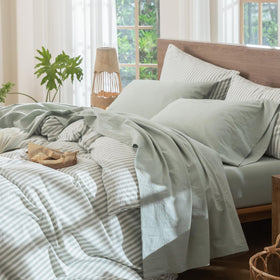 MooMee bedding sheet set washed cotton texture for breathable sleep