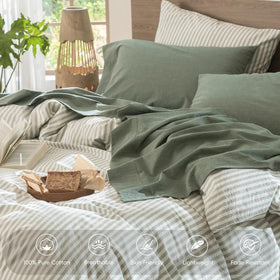MooMee texture closeup shows linen-like finish and relaxed look.