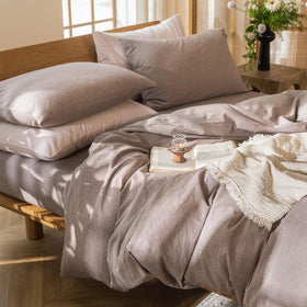 MooMee washed cotton fabric highlights durable, soft everyday use.