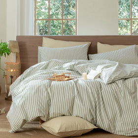 MooMee easy-care bedding designed for machine washing and low-temperature drying.