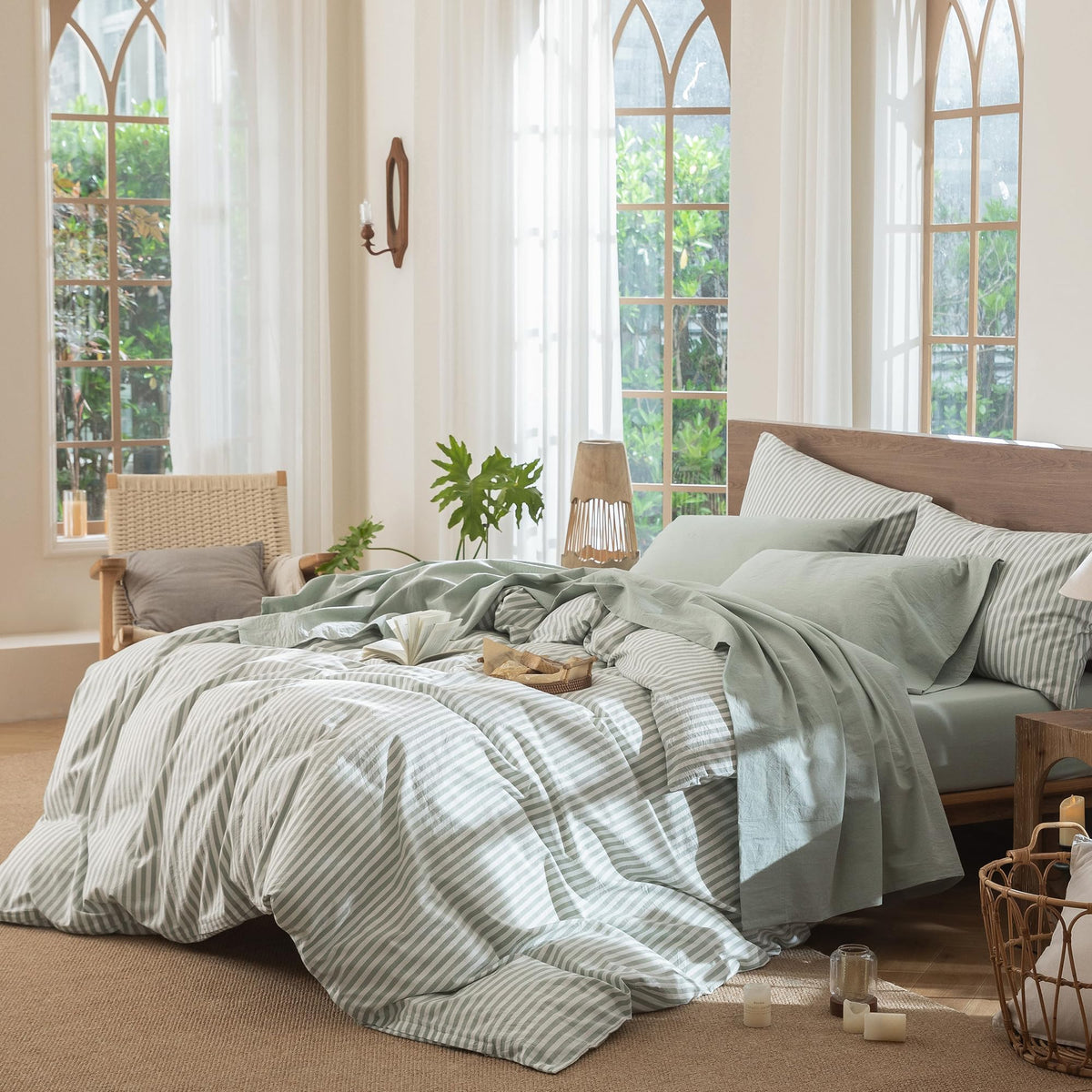 MooMee fitted sheet 60x80 with 17in deep pocket provides secure mattress fit