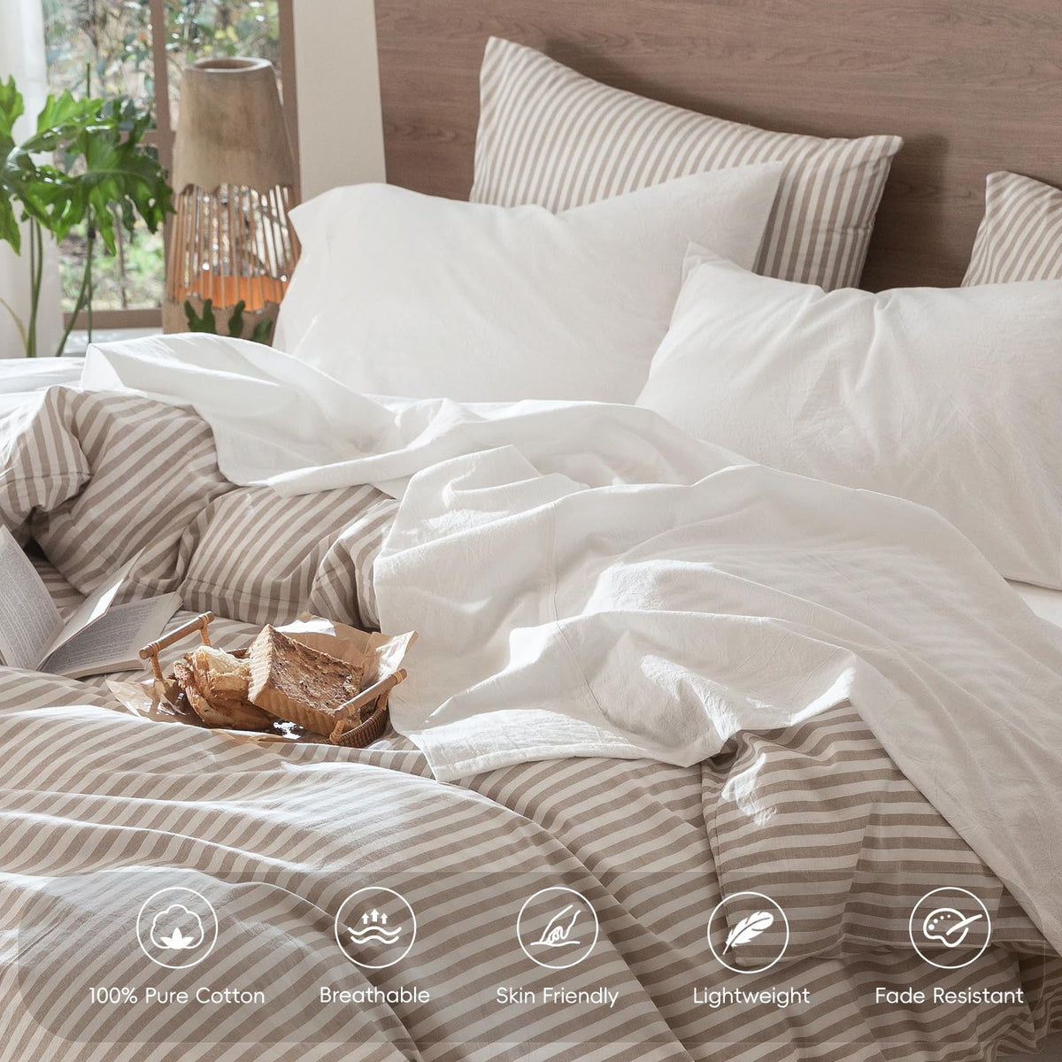 MooMee linen-like texture adds resort-style sophistication and comfort.