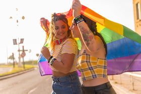 Moon Boat bisexual flag motifs wristbands perfect for LGBTQ+ awareness campaigns