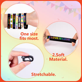 Moon Boat pansexual flag wristbands add colorful accents to pride parades