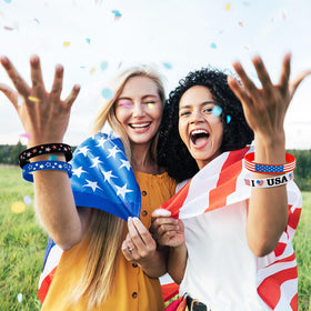 Moon Boat stars and stripes bracelet design for Memorial Day parades and events