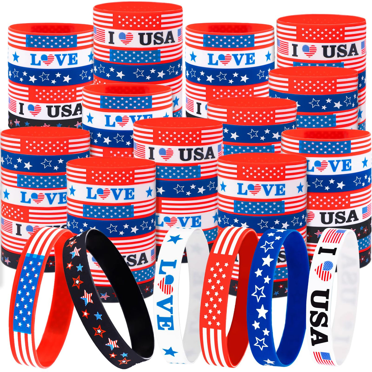 Moon Boat USA flag bracelet design for patriotic July 4th celebrations