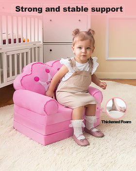 MOONBEEKI kids couch folded dimensions, compact storage and quick setup