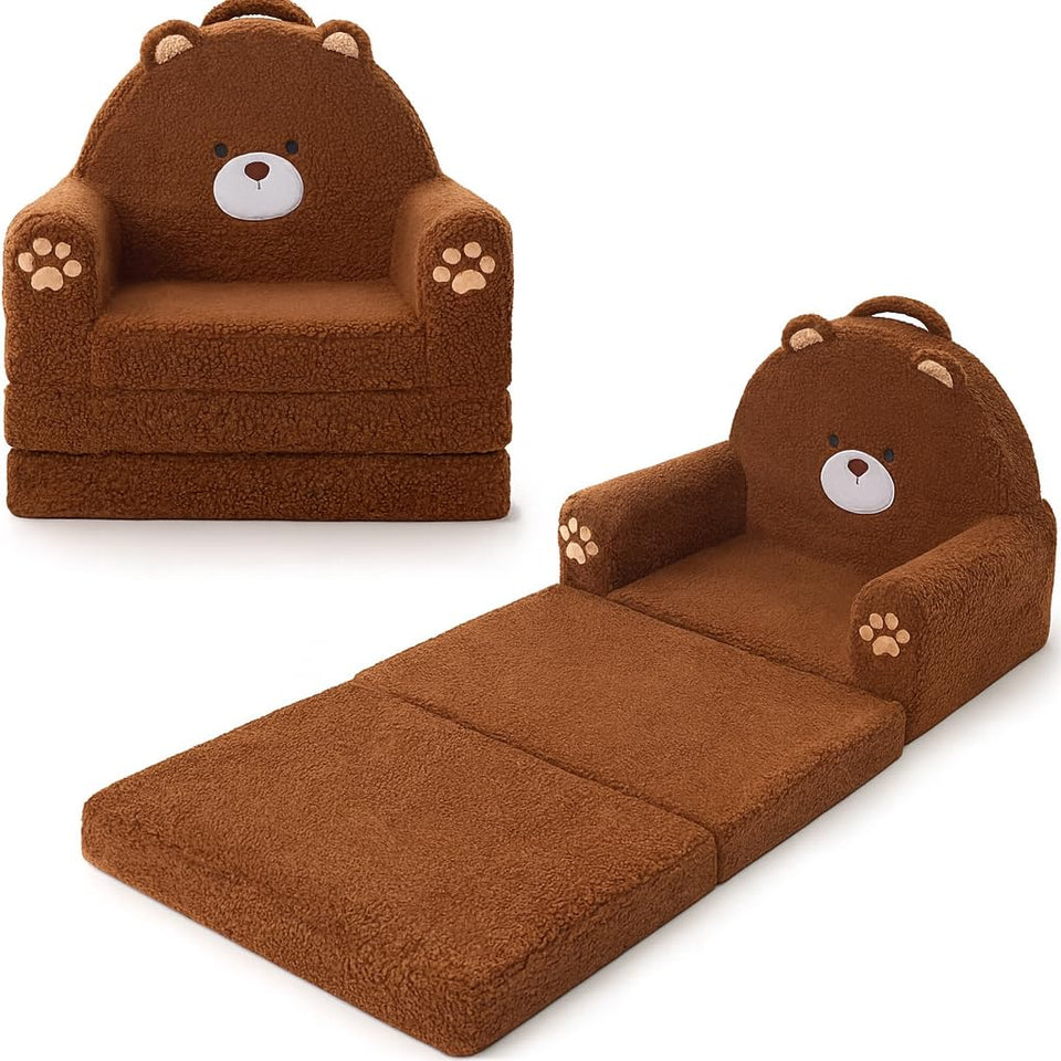 MoonBEEKI toddler couch folds for compact storage and quick setup in small spaces.