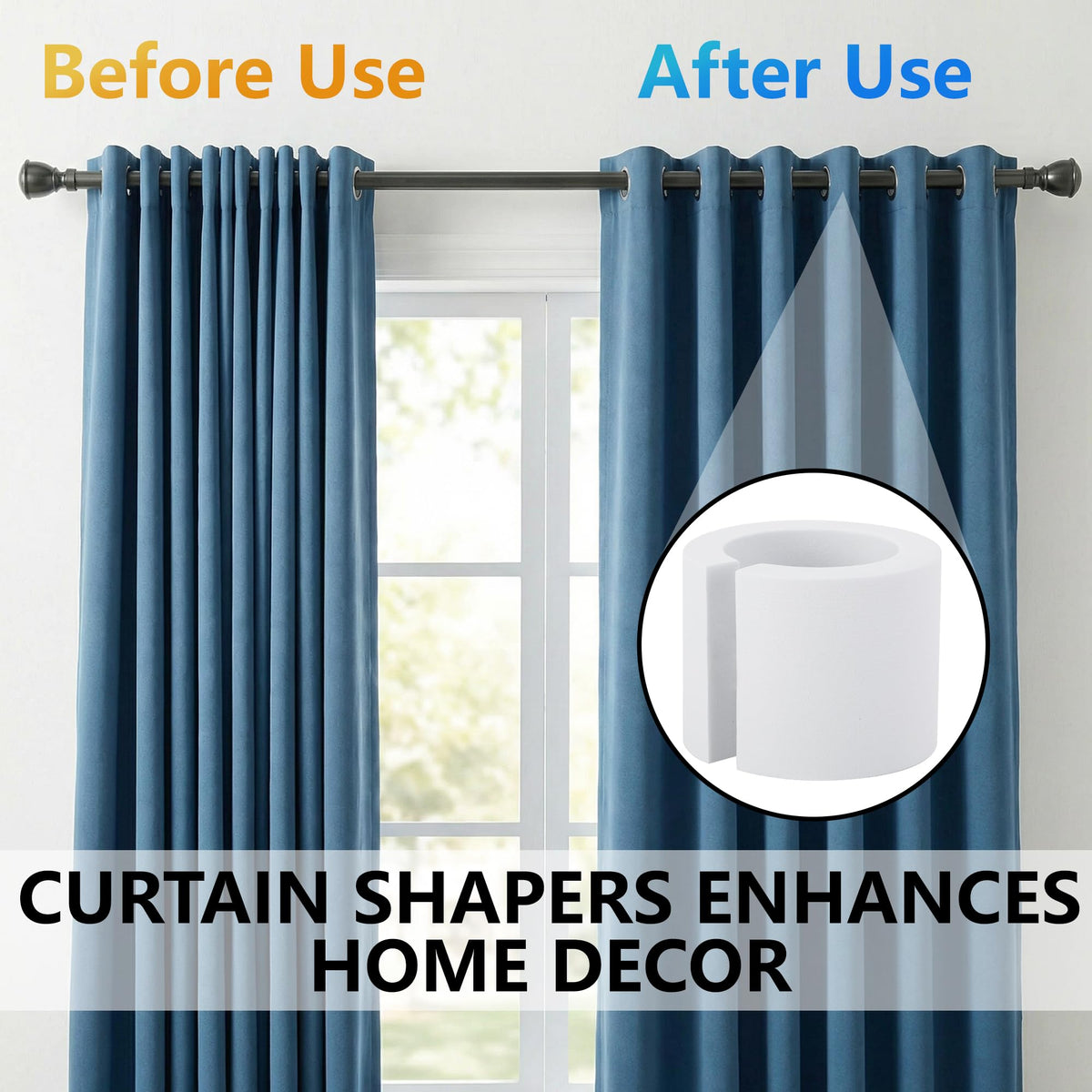 Moonoom spacers demonstrate a neat curtain spacing example for a tidy room.