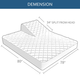 Moonsea adjustable bed setup with split-top king protector fitting a 34-inch head split.