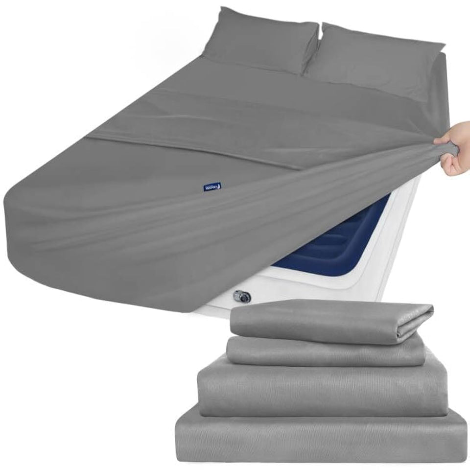 Moonsea air mattress queen sheet set with deep pockets for secure fit on air beds