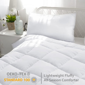 Moonsea corner tabs duvet insert secures neatly inside a cover.