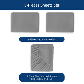 Moonsea deep-pocket fitted sheet 60x80x24 inches securely fits tall air mattresses.