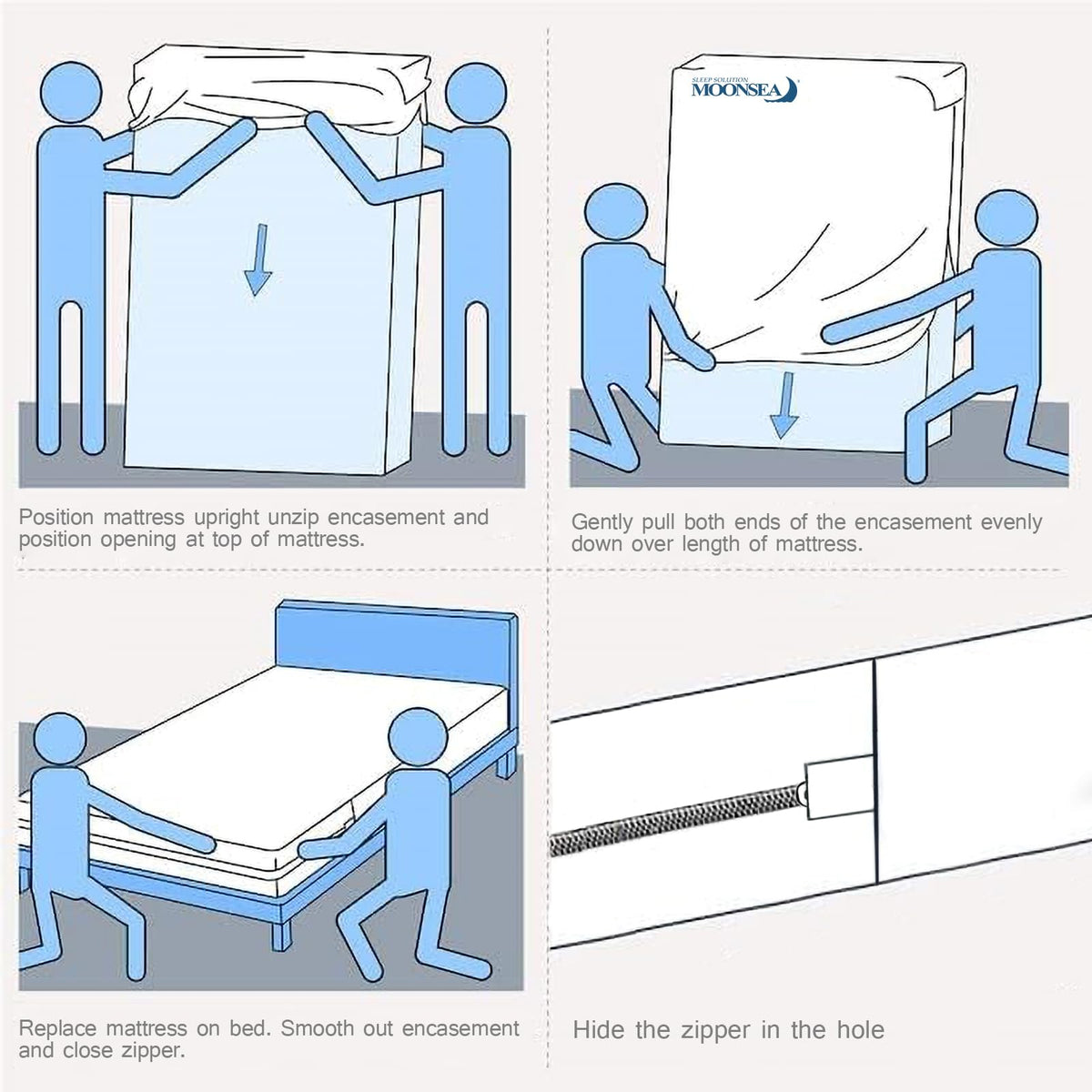Moonsea King mattress protector deep-pocket up to 14 inches.