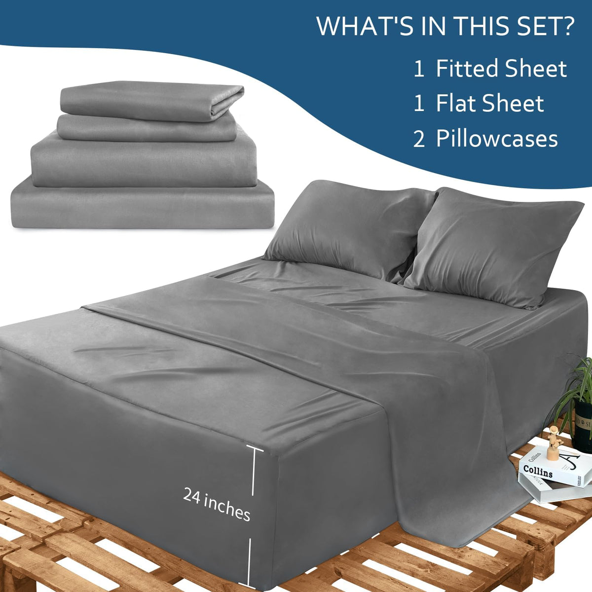 Moonsea pillowcase pair with pintuck edges for a polished look