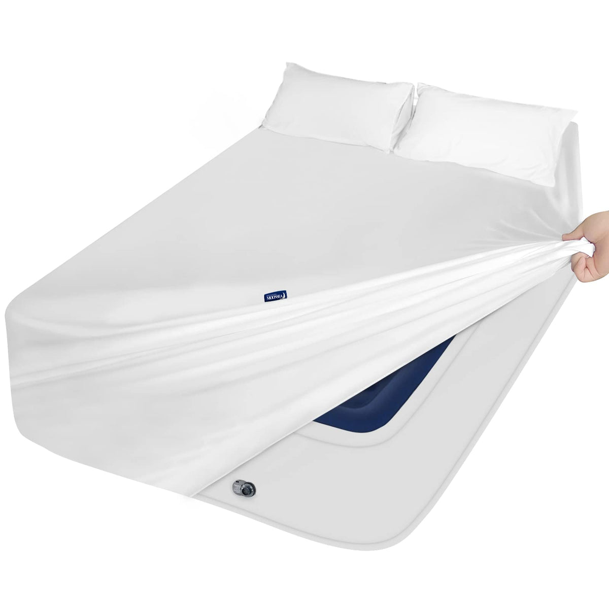 Moonsea Queen Sheet Sets with extra deep pocket fit tall air mattresses securely.