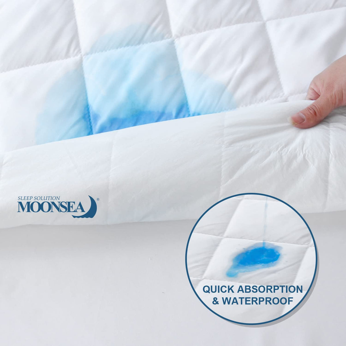 Moonsea quilted diamond design cushions the surface and prevents filling from shifting.