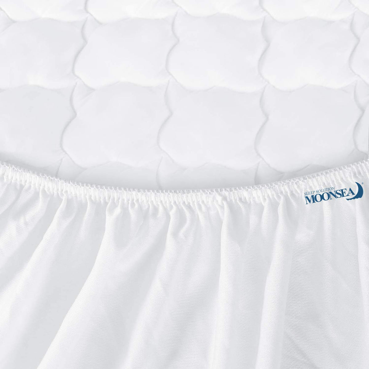 Moonsea twin pillow-top quilting adds cushioned comfort and quiet nights.