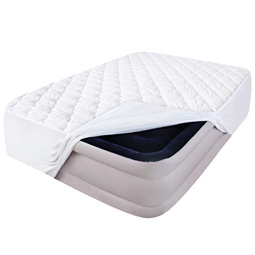 Moonsea twin mattress pad topper cover demonstrates breathable, soft fabric for restful nights.