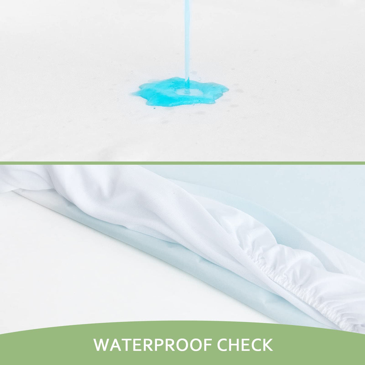 Moonsea twin protector stretch skirt for secure 14-inch depth fit.