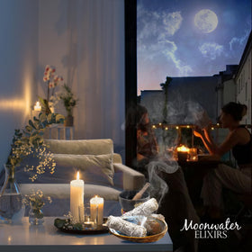 Moonwater Elixirs sage stick with quartz amplifies cleansing and spiritual focus.